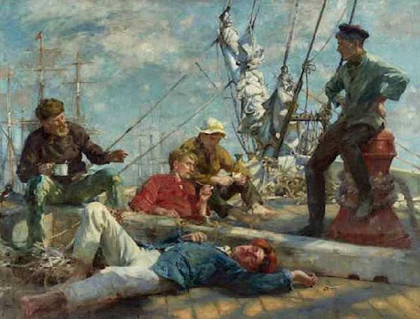 Henry Scott Tuke The midday rest sailors yarning oil painting image